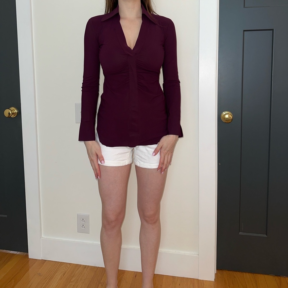 Chiara Boni Deep Purple Long Sleeve Blouse